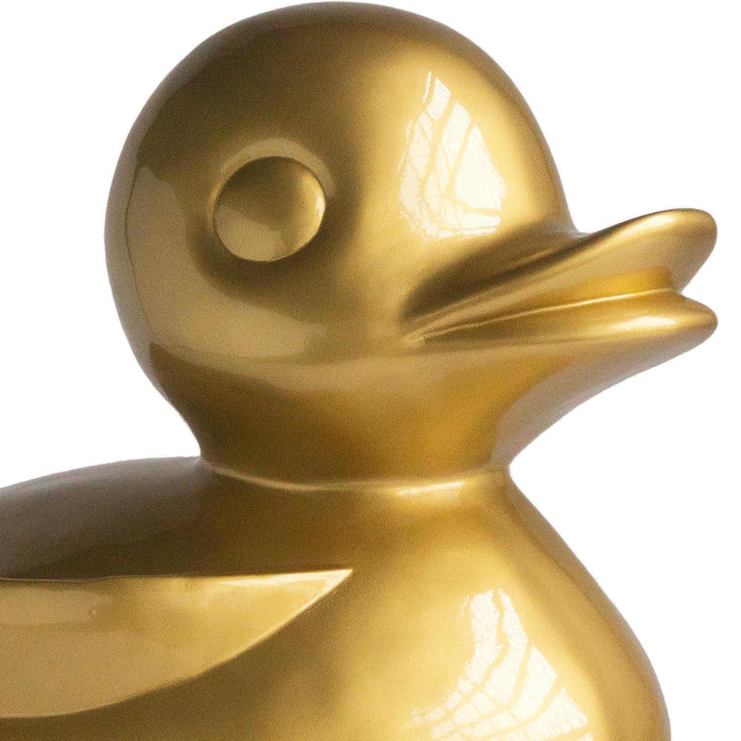 Duck Sculpture, Gold Painted