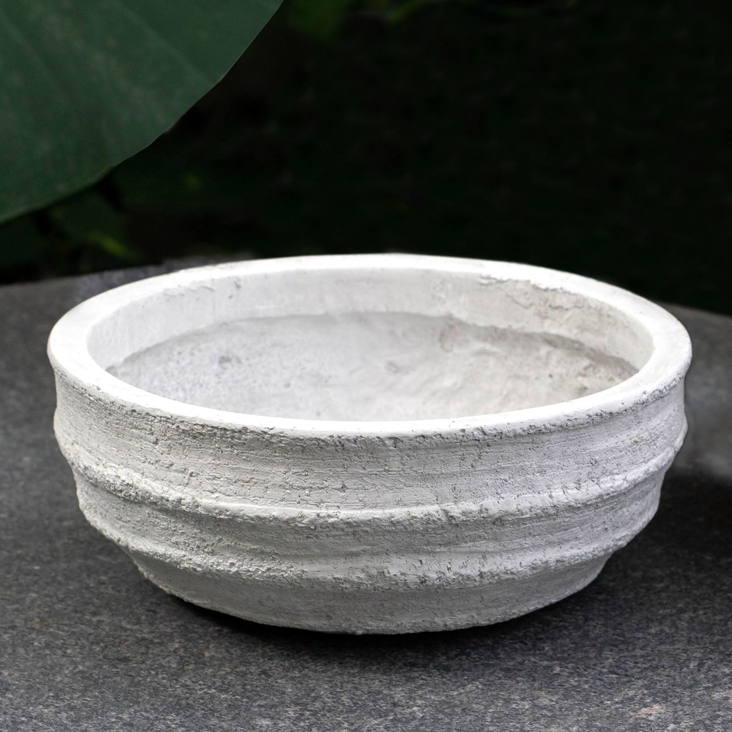 Distressed Texture: Dolma Bowl Antique White, 14.25"D