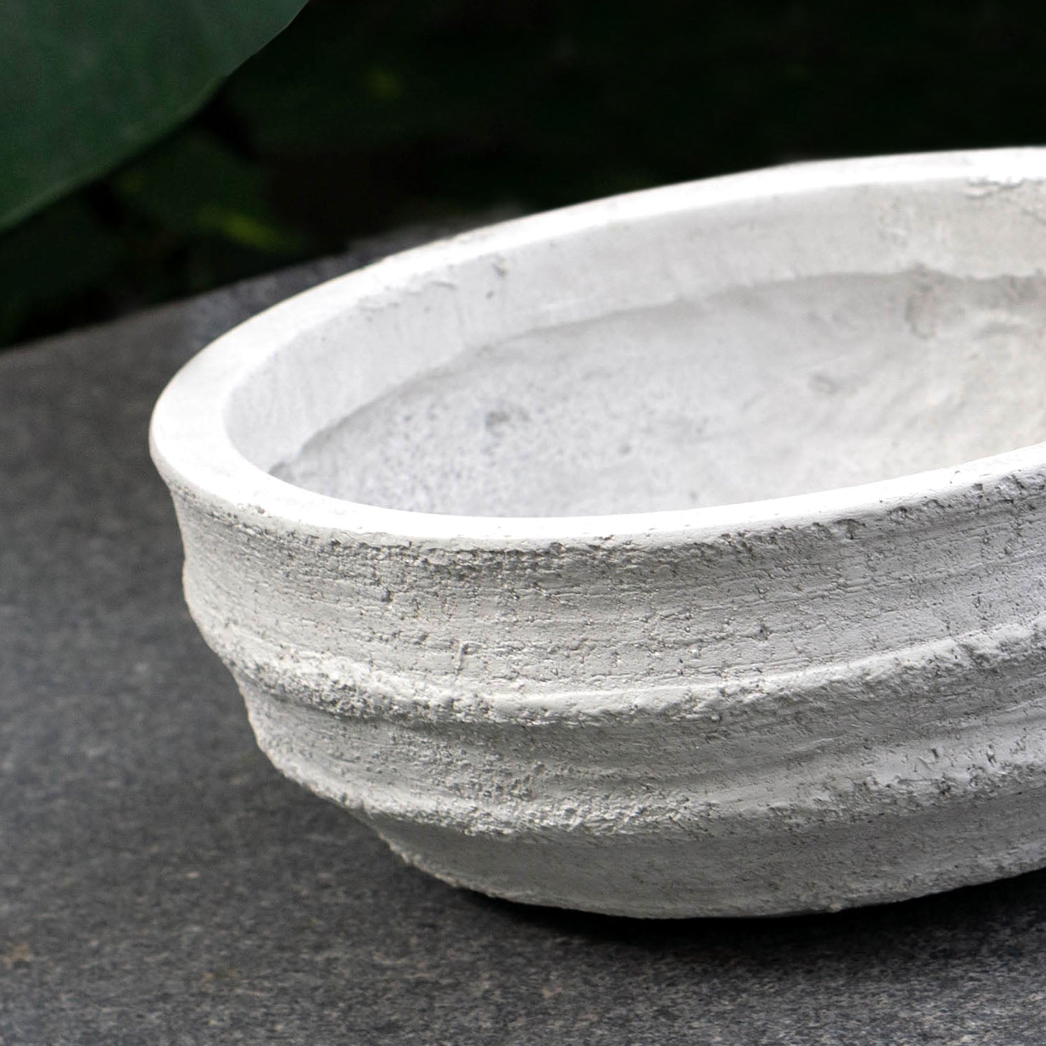 Distressed Texture: Dolma Bowl Antique White, 14.25"D