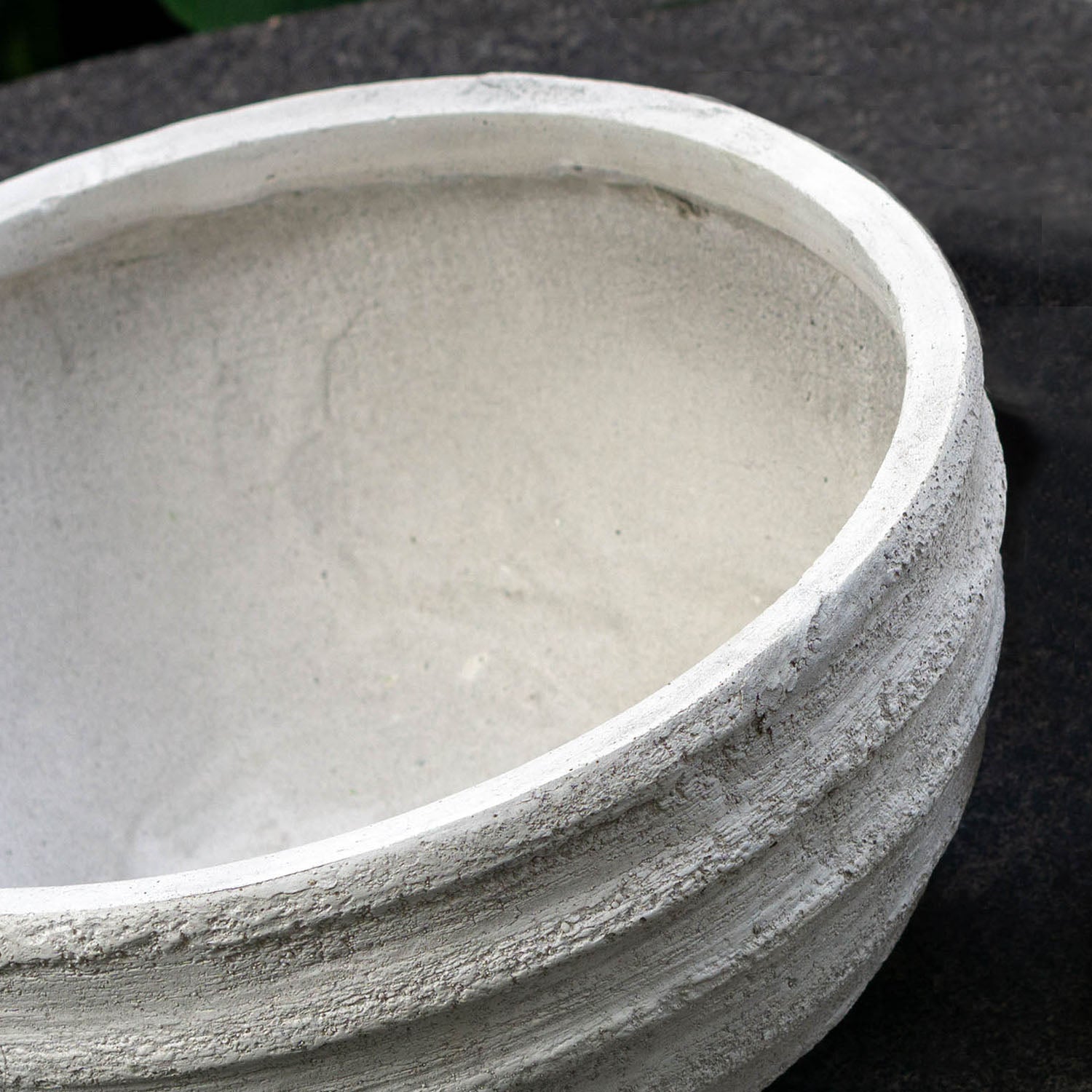 Distressed Texture: Dolma Bowl Antique White, 17"D