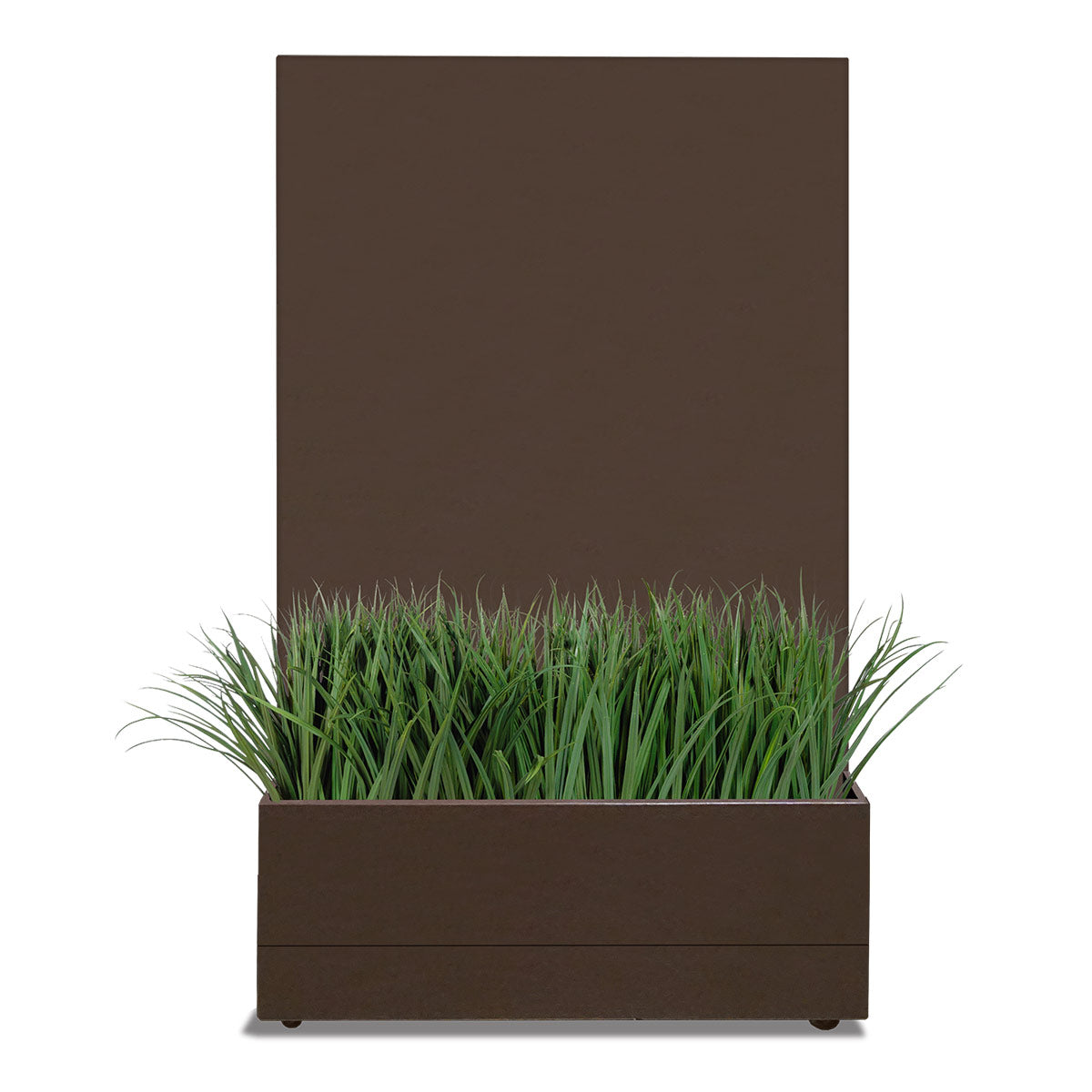 Movable Partition Wall with Liriope Planter, Bronze Black