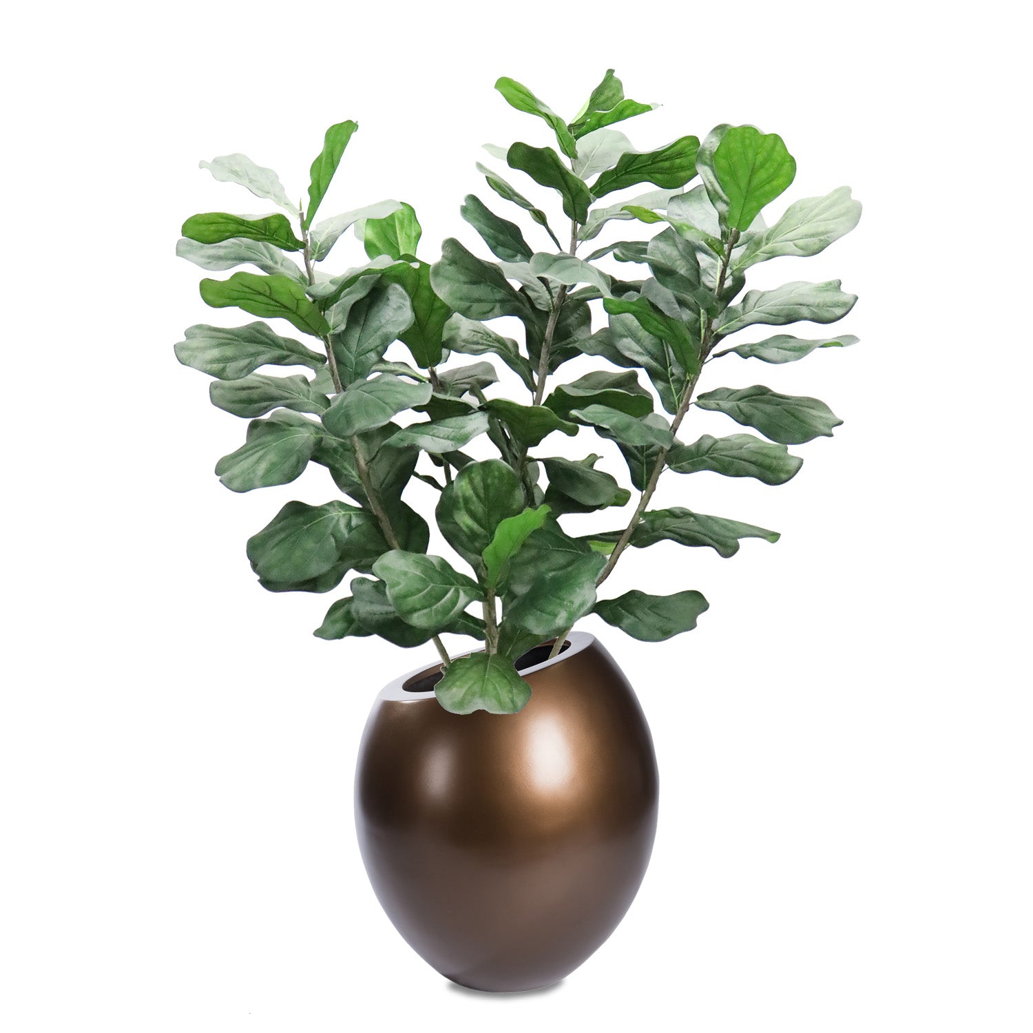 Fiddle Leaf Tree in 29"H Sherry Planter, Bronze