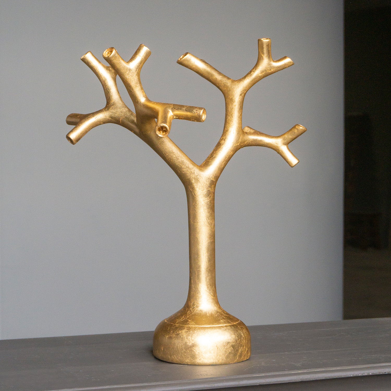 Shinzo Tree 21.7"H Sculpture, Gilded