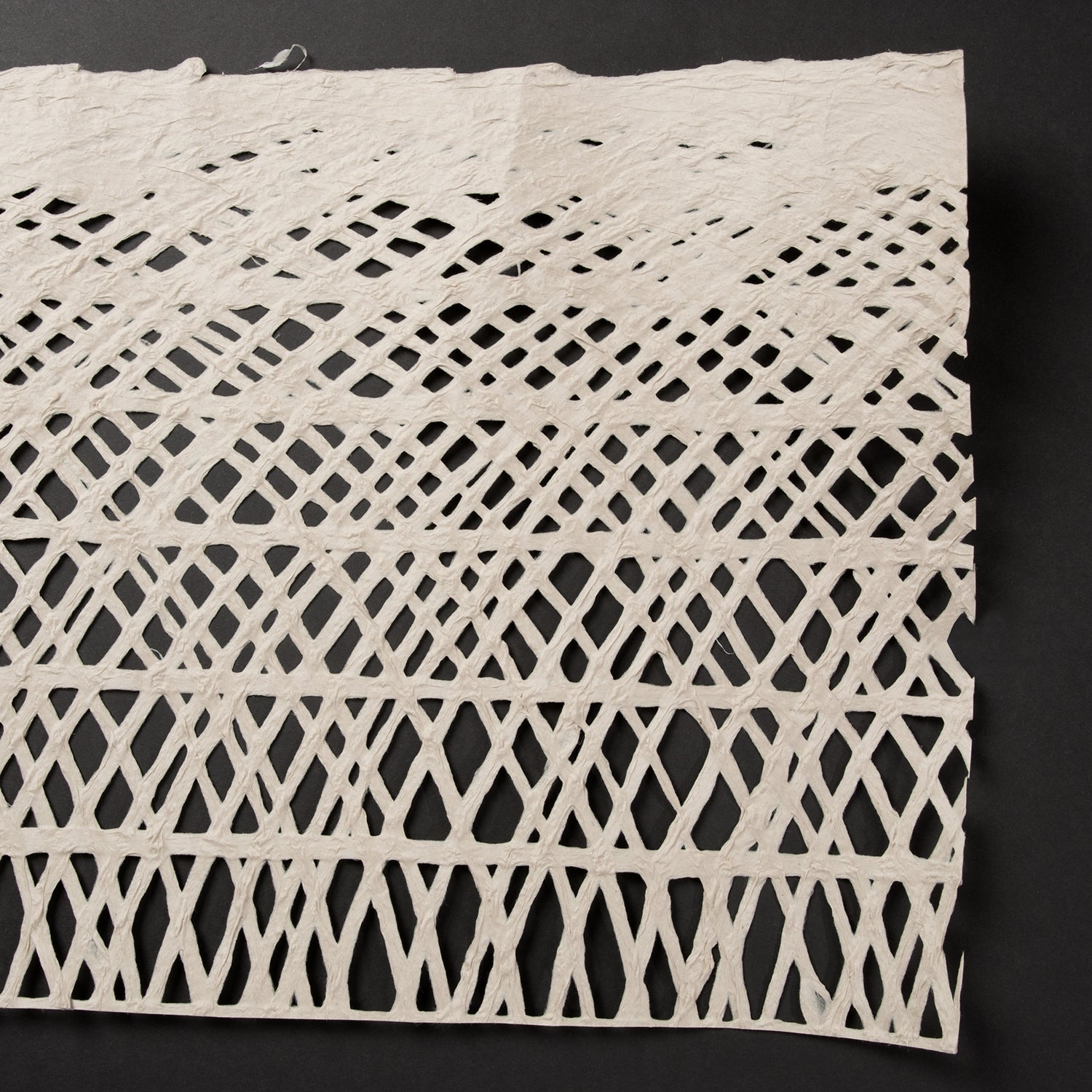 Handmade Paper Remnant, 'Curva Ellipse' ~50"L x 15"W