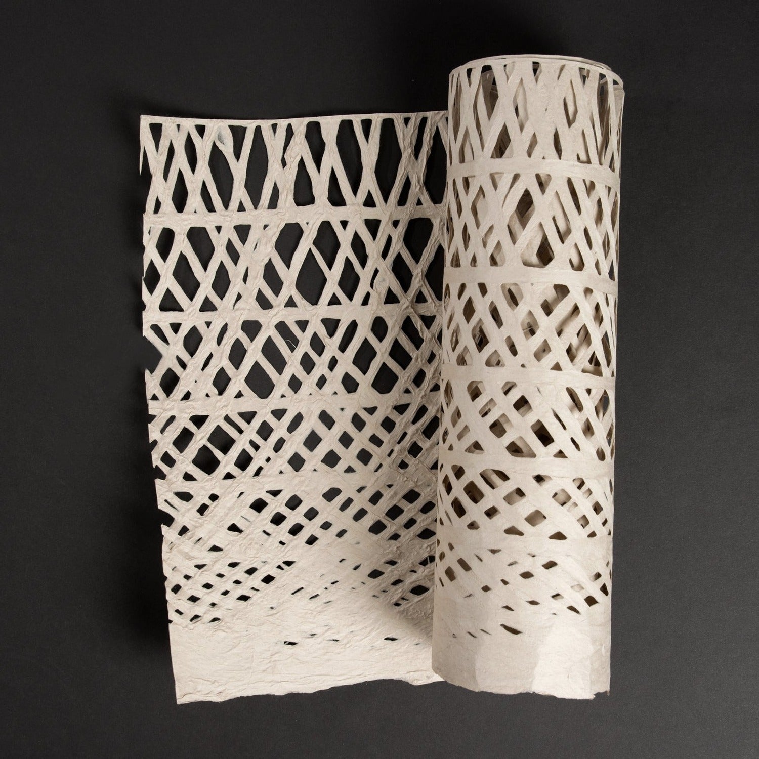 Handmade Paper Remnant, 'Curva Ellipse' ~68"L x 15"W