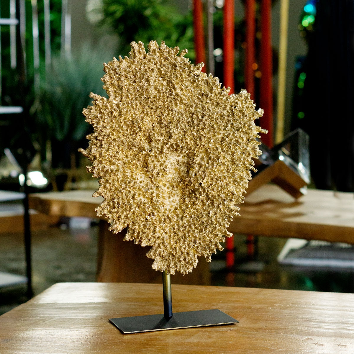 Coral Gold Sculpture, 21"H