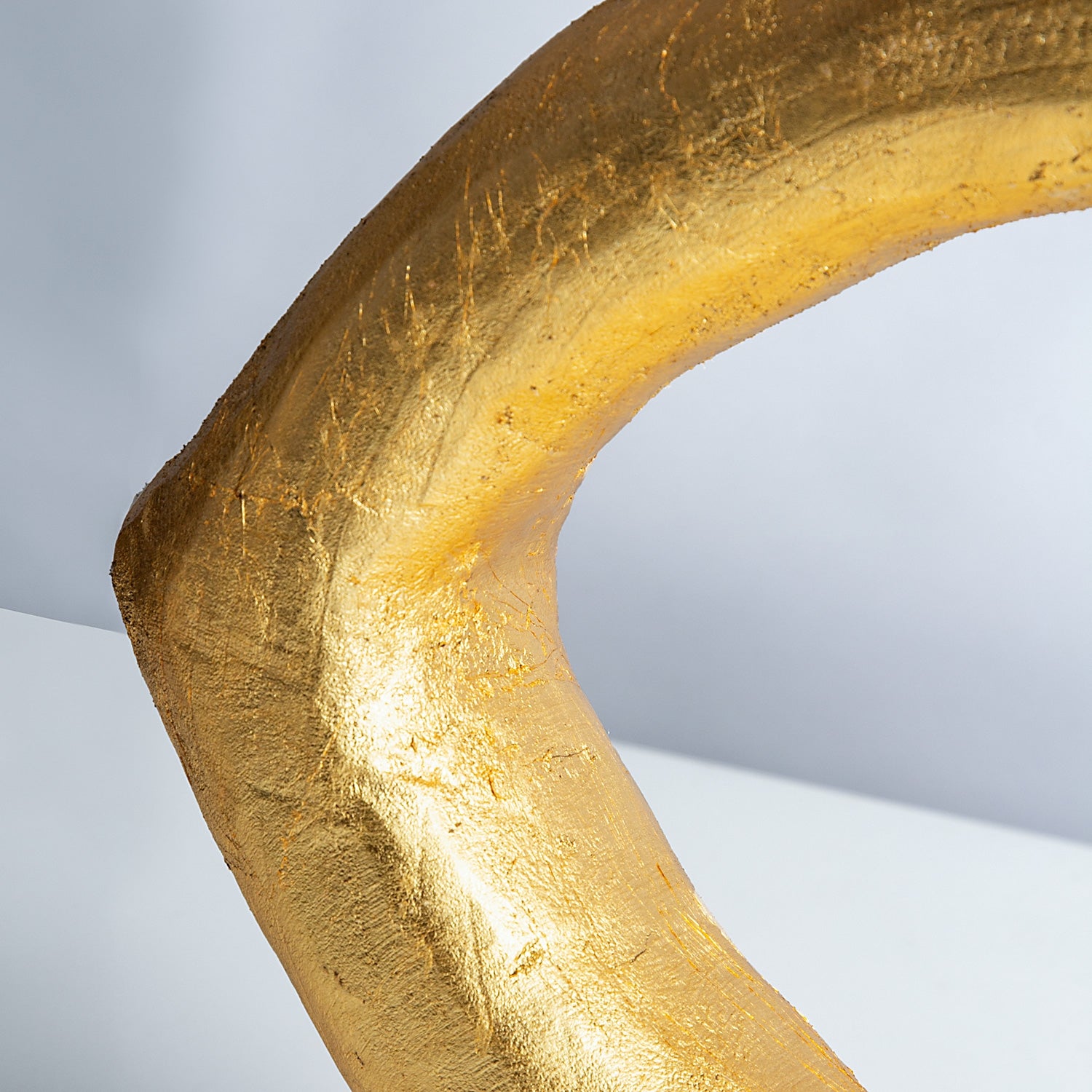 Wood Ring Sculpture, Gold Leaf, 15.5"L