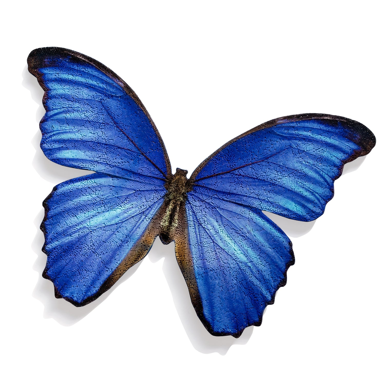Mosaic Butterfly Blue Morpho 30"W Wall Art
