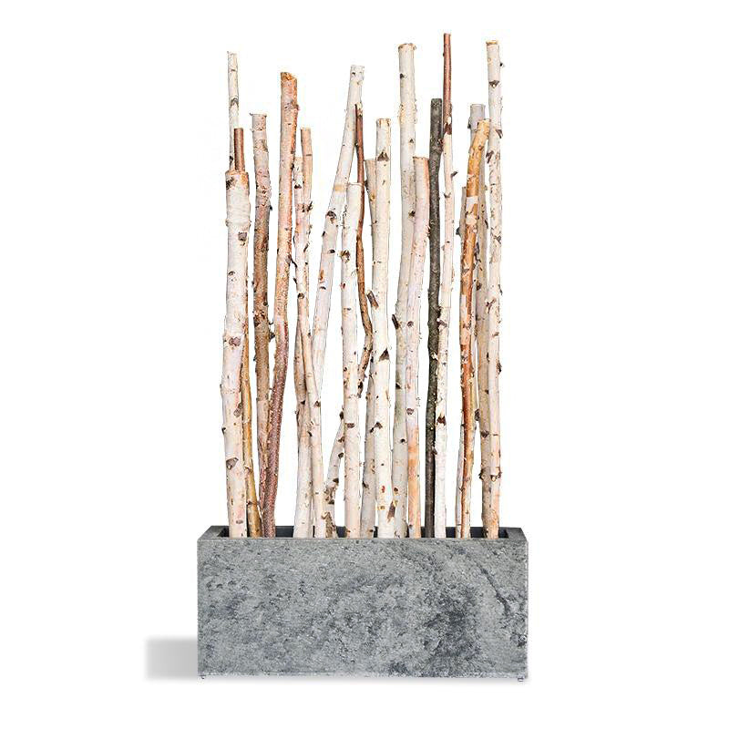 Birch Poles in Slate Veneer Custom Planter